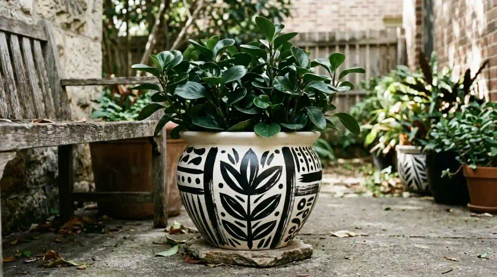 Bold Monochrome Flower Planter