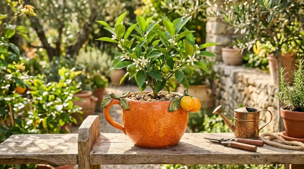 Citrus-Inspired Planter Pot