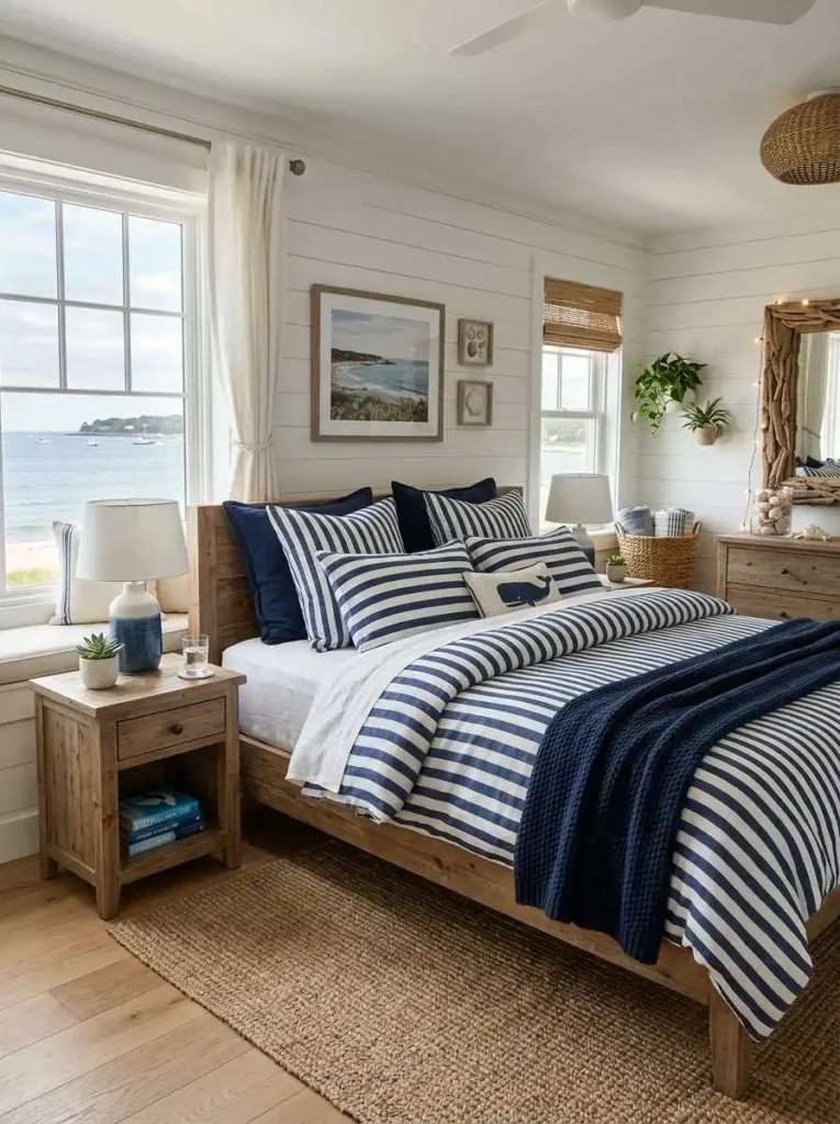 Coastal Striped Bedding Look