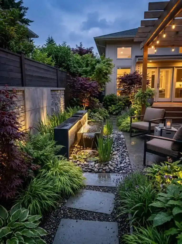 Compact Water Feature Garden