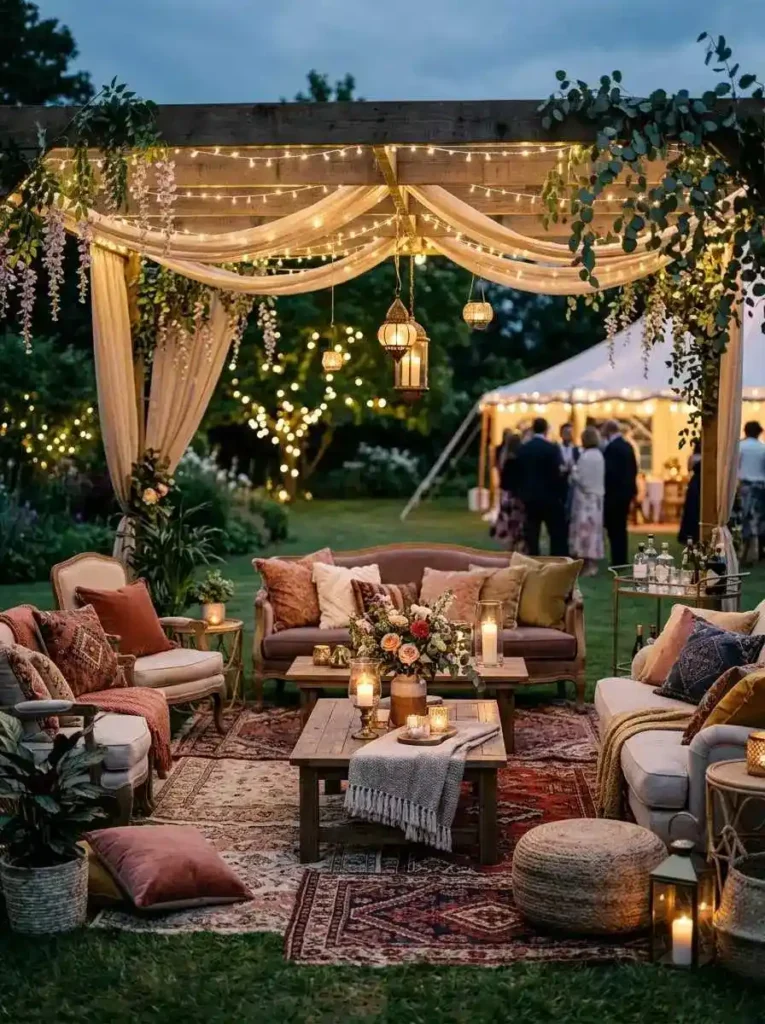 CozyDIYWeddingLoungeArea