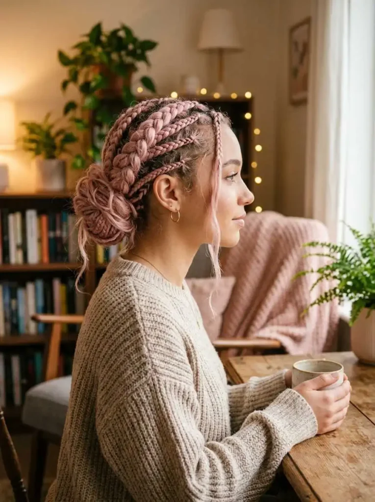 PinkBraidedHairstyle