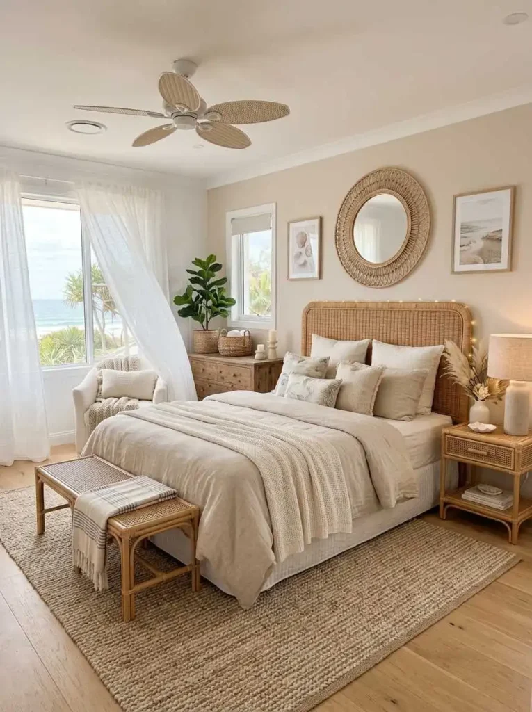 Rattan Texture Coastal Room
