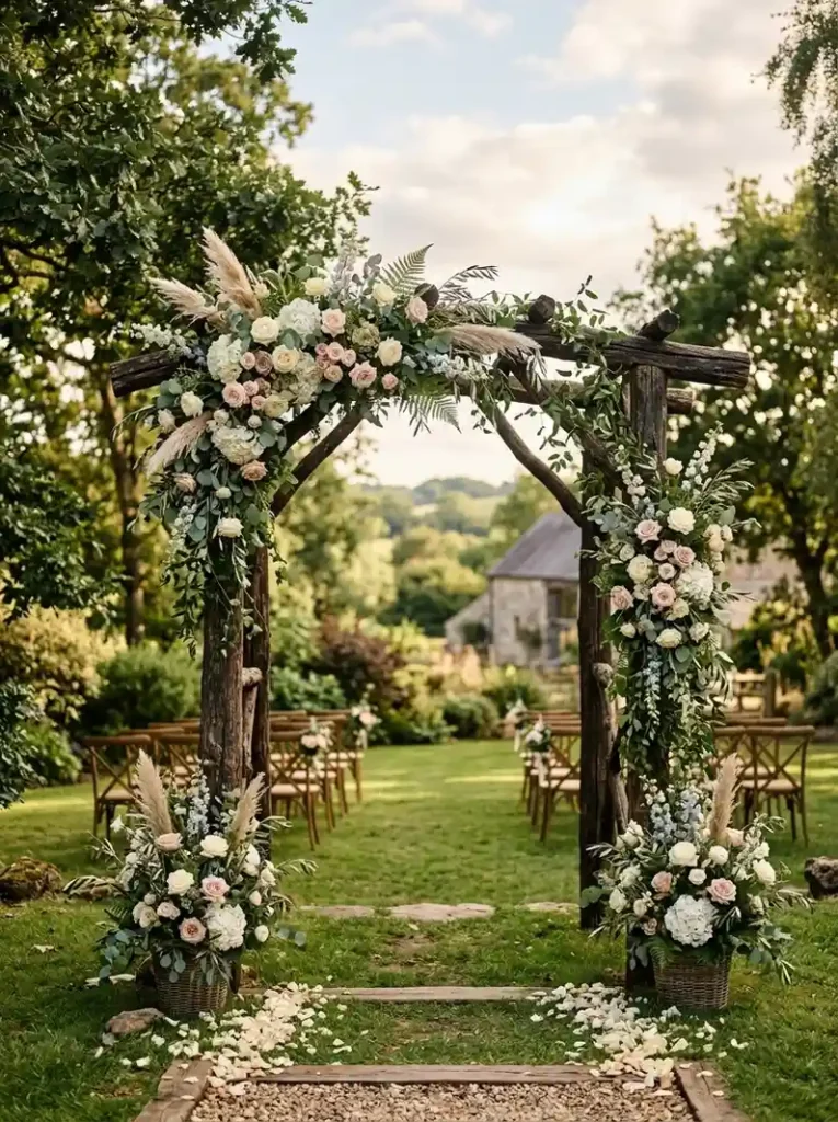 Rustic Wooden Arch Ceremony
