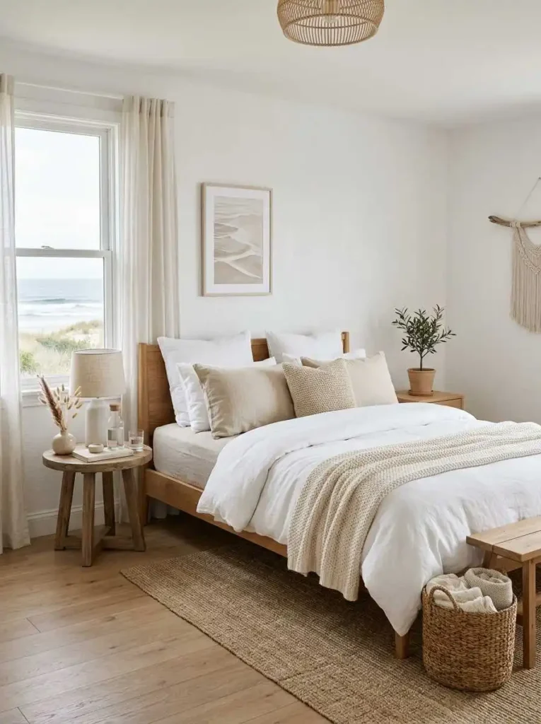 White and Sand Minimal Bedroom