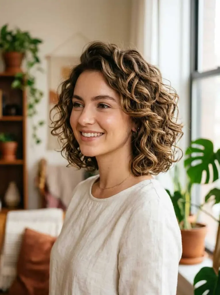 Layered Curly Bob