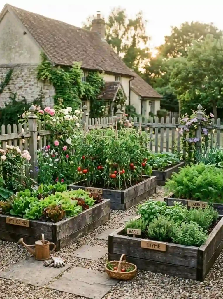 1.Raised Wooden Bed Garden