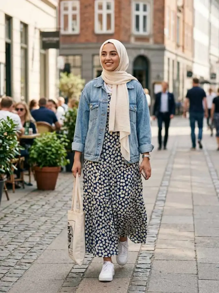 Denim Jacket with Maxi Dress