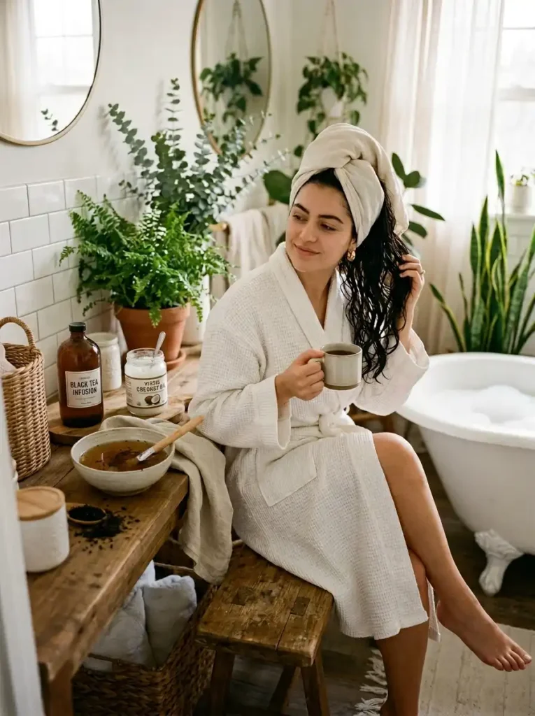 Black Tea and Coconut Oil Mask