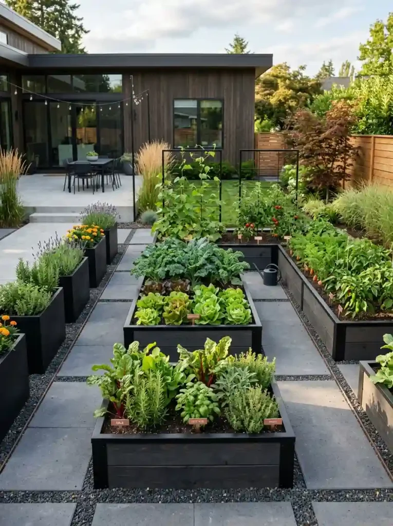 12.Modern Minimalist Vegetable Garden