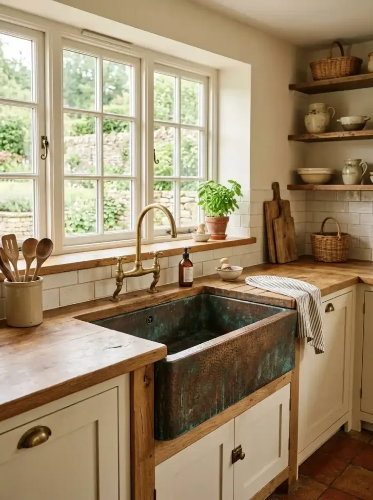 Hammered Copper Farmhouse Sink

