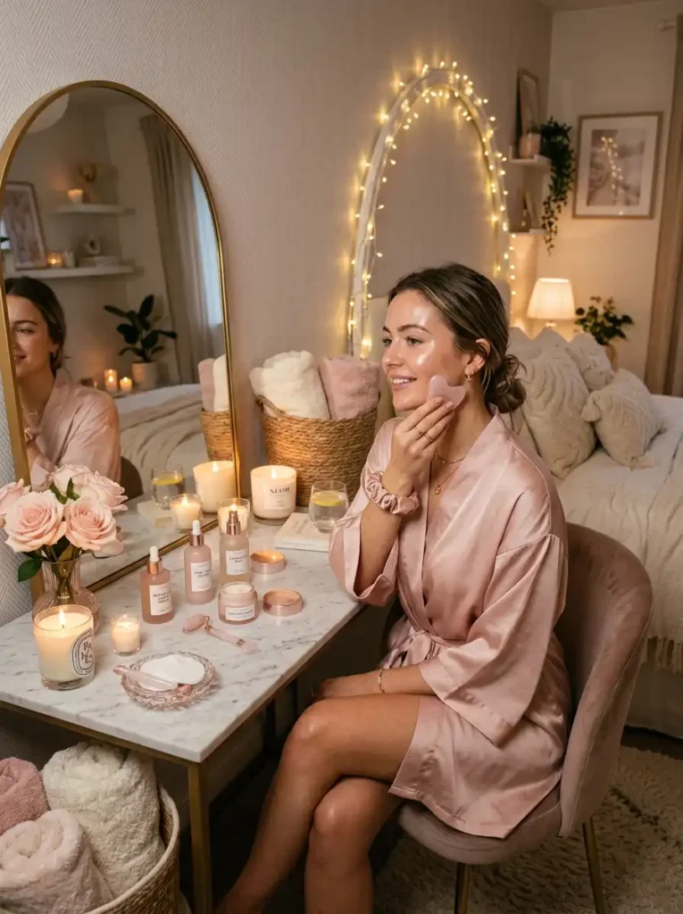 14. Satin Robe Skincare Evening