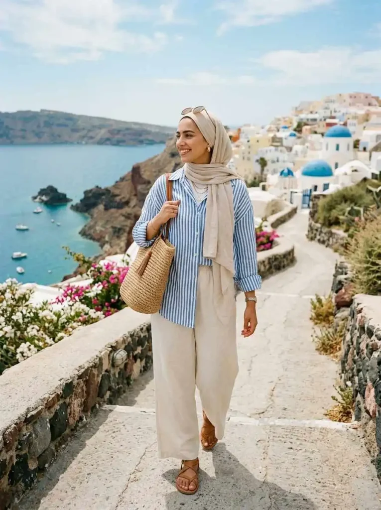 Striped Shirt with Linen Pants