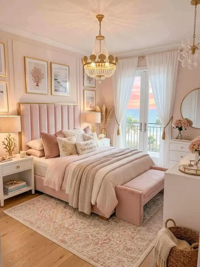 CoastalGlamPinkBedroom