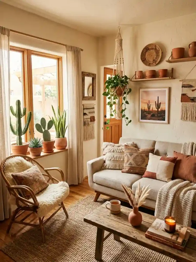 16.Desert-Inspired Boho Living Room