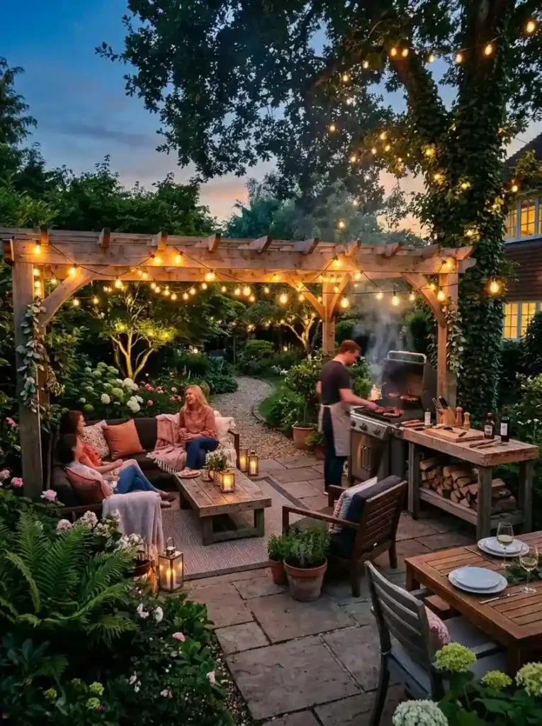 GardenBBQAreawithStringLights