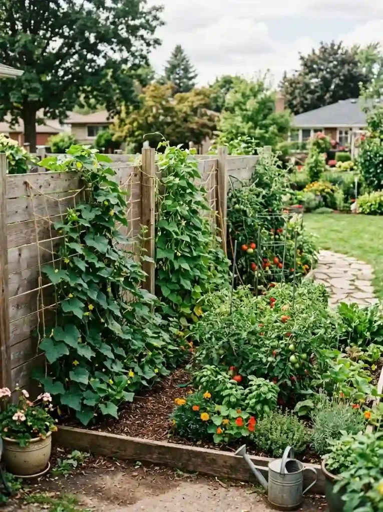 17. Fence-Line Vegetable Garden