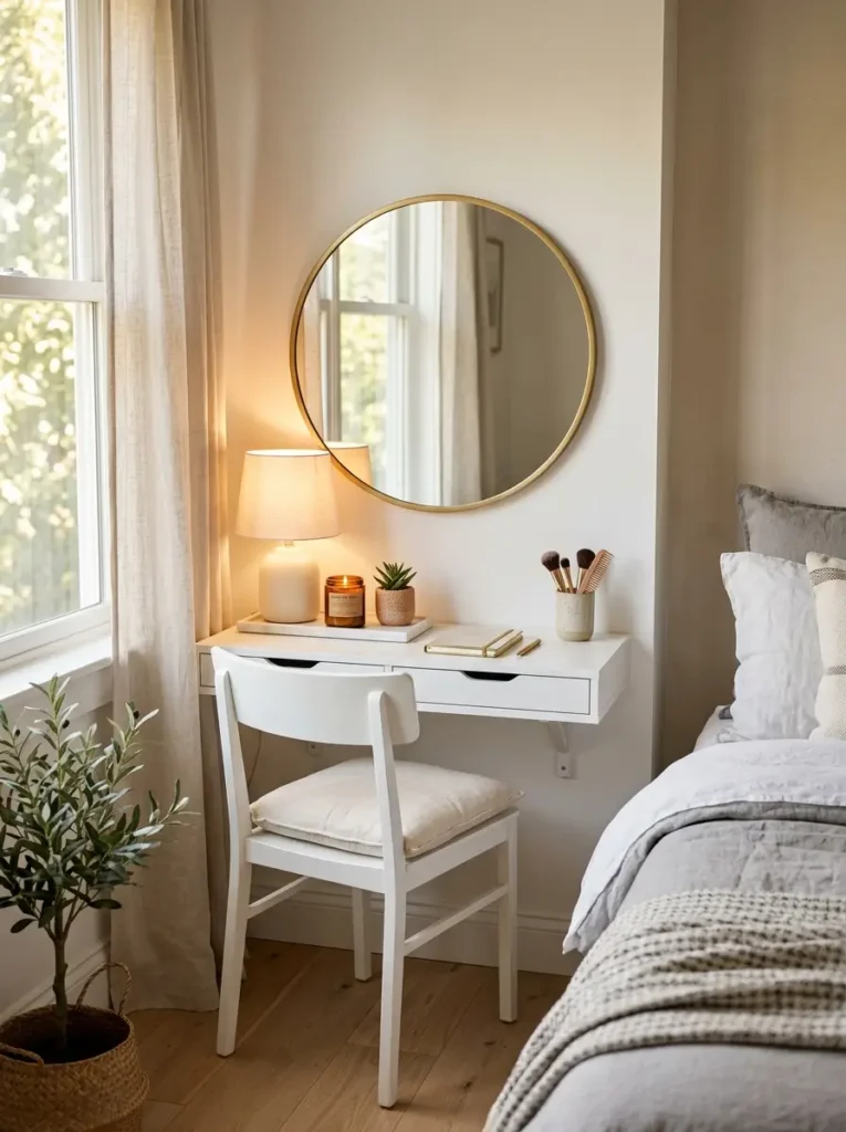 Add a Small Desk or Vanity Area