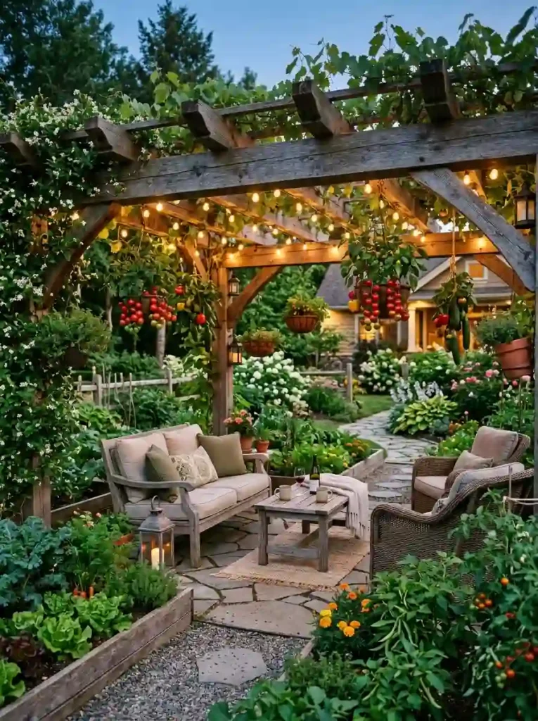 19. Pergola Vegetable Garden