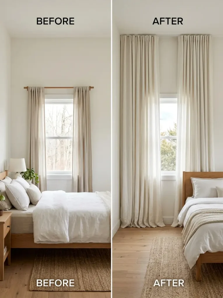 Upgrade Your Curtains with Ceiling-Height Hanging