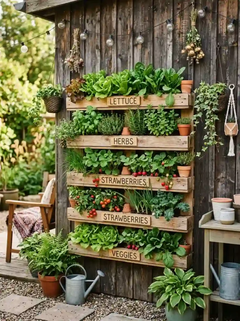 2.Vertical Pallet Vegetable Garden