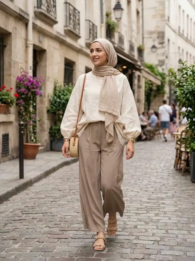Neutral Wide-Leg Pants Outfit