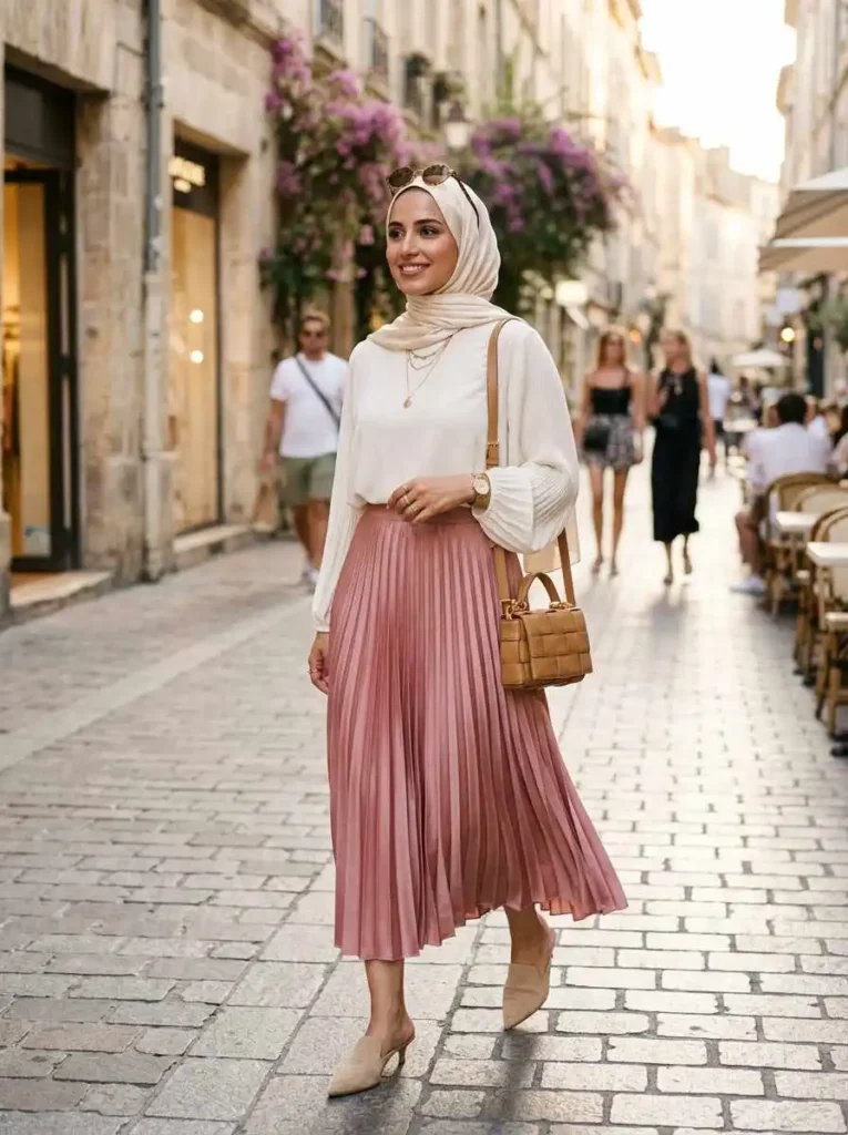 Satin Skirt and Blouse Combo