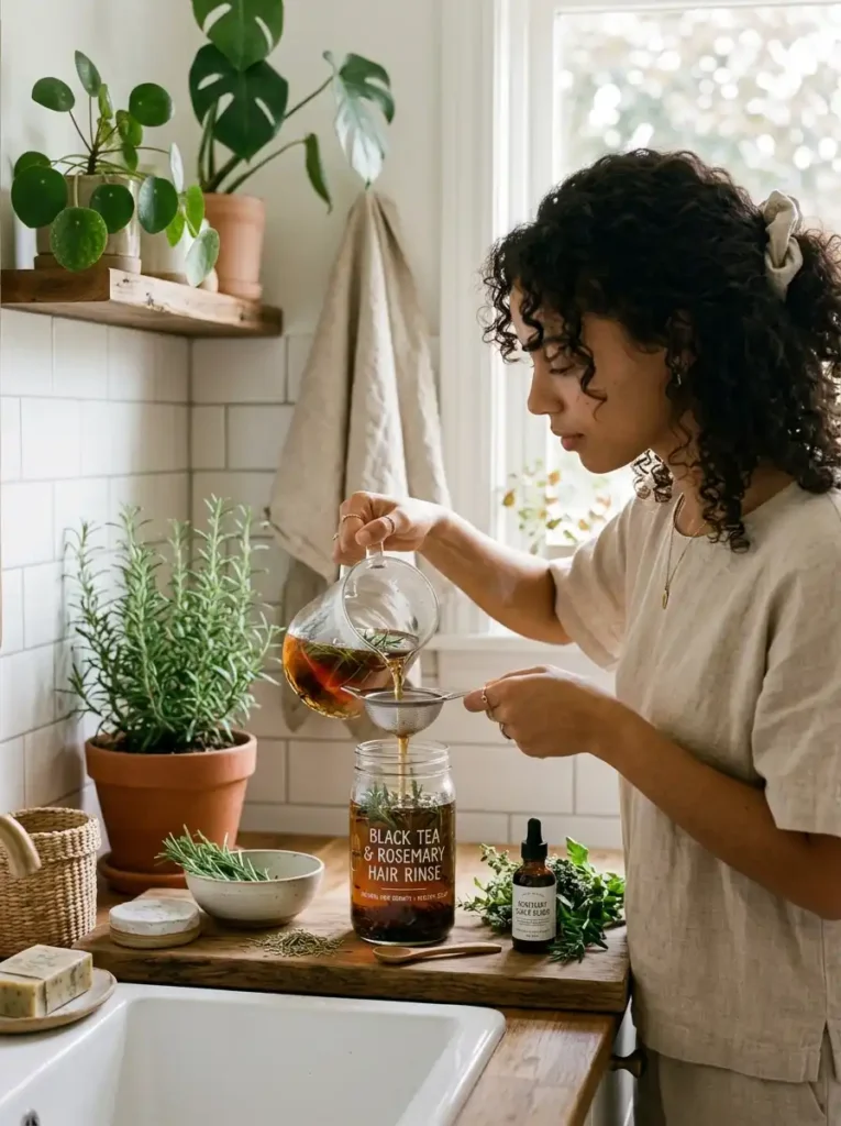 Black Tea and Rosemary Hair Boost