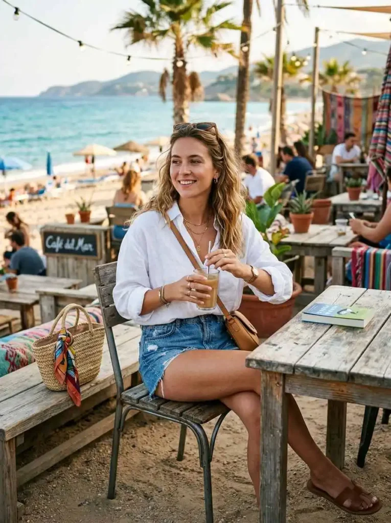 Denim Shorts and Oversized Shirt