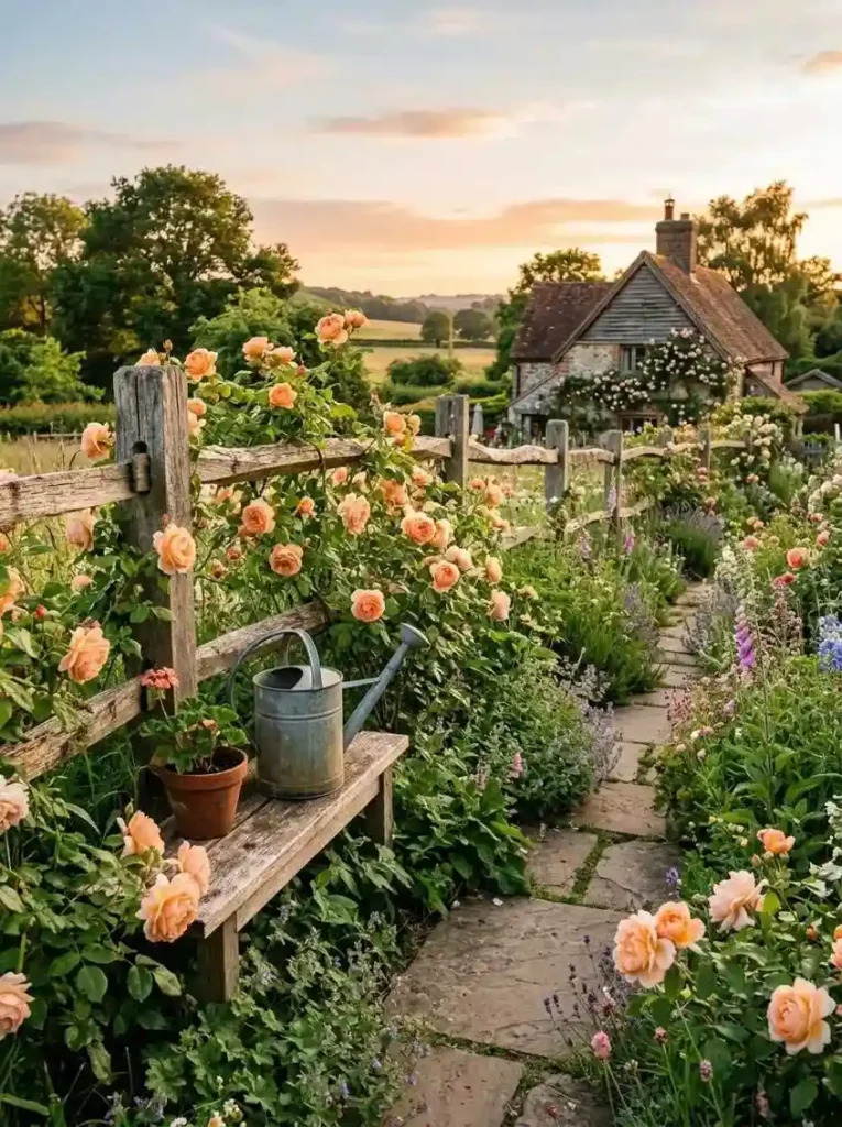 Rustic Farmhouse Rose Garden