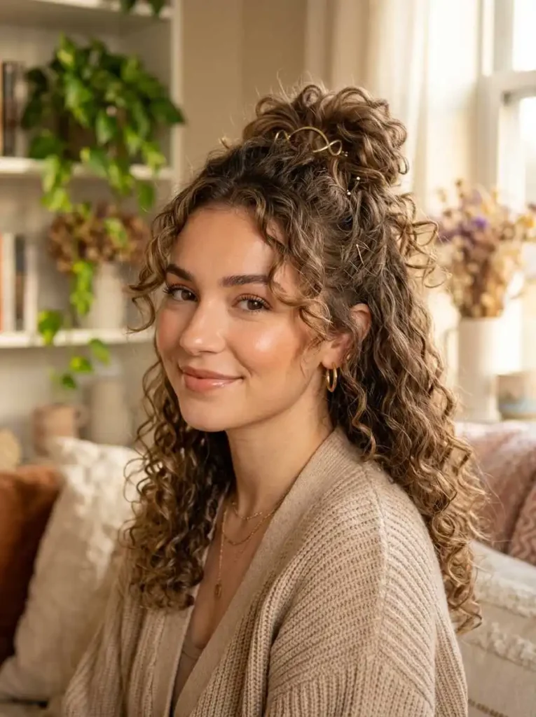 Half-Up Curly Hairstyle