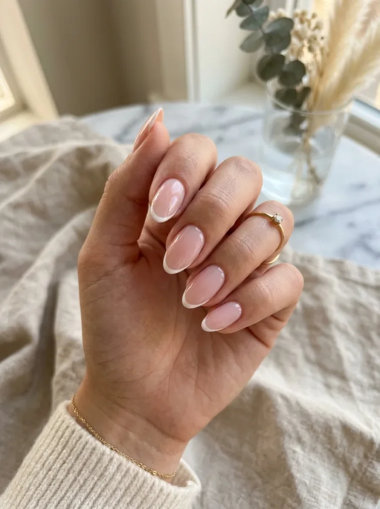 7.Milky Pink French Nails