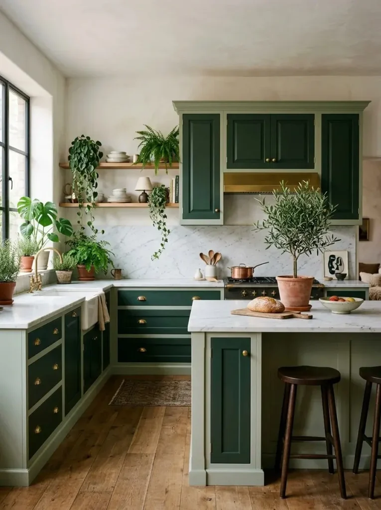Sage & Forest Green Cabinetry