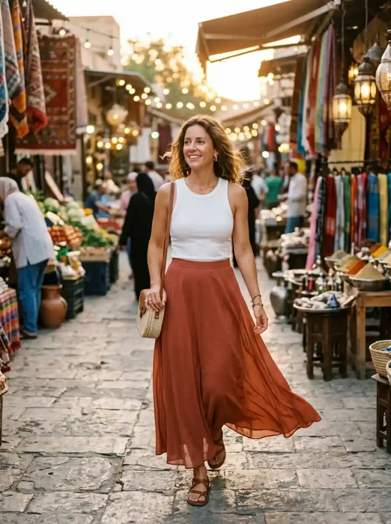 Airy Maxi Skirt + Fitted Tank