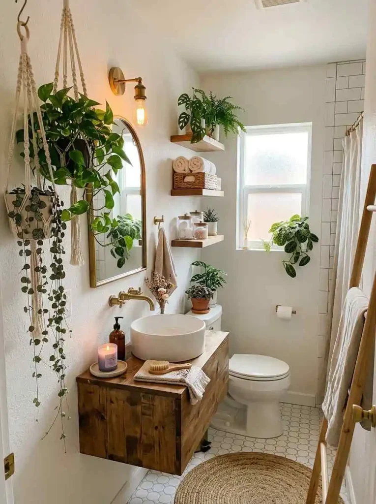 Bathroom Hanging Plant Corner