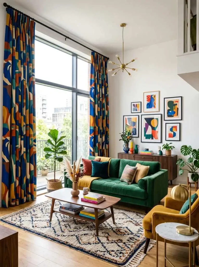 Bold Accent Color Curtains