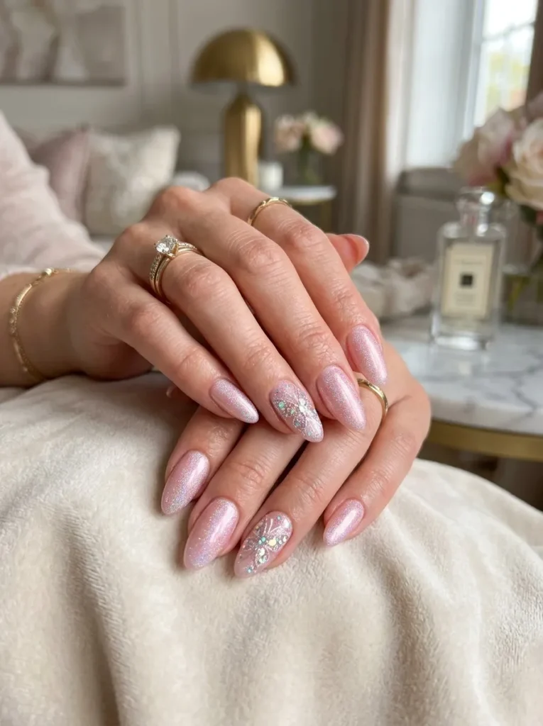 GlitterButterflyAccentNails