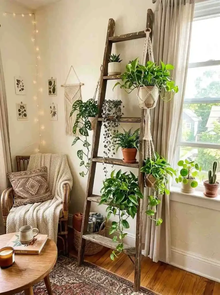 Ladder Hanging Plant Display