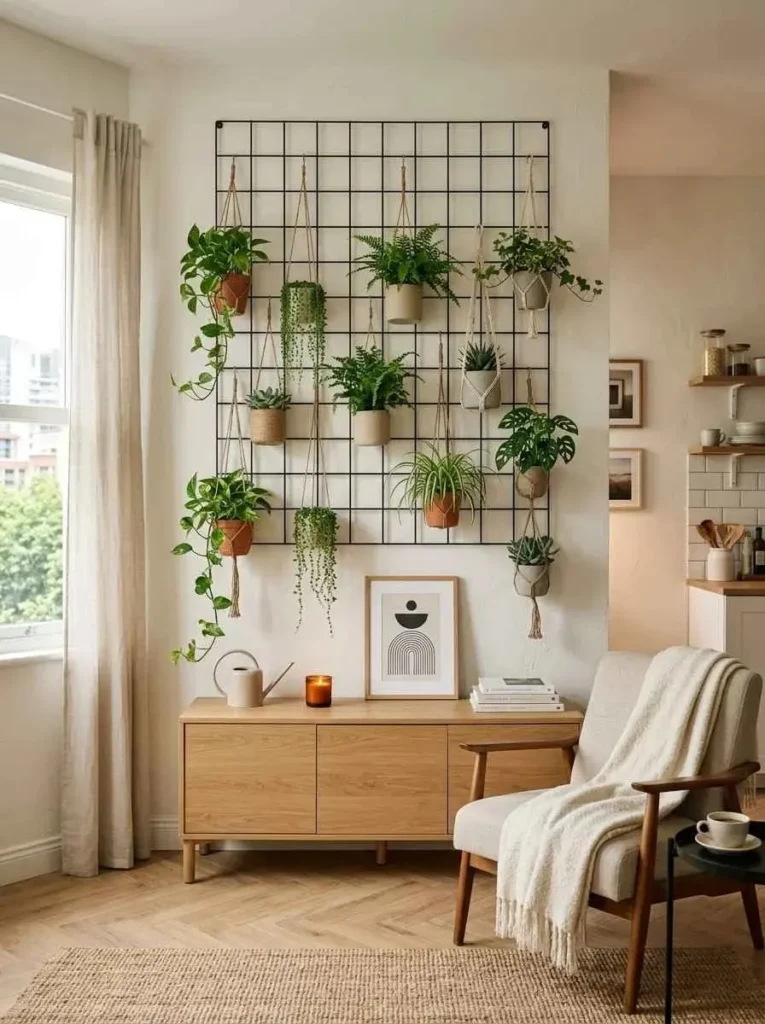 Minimal Hanging Plant Grid