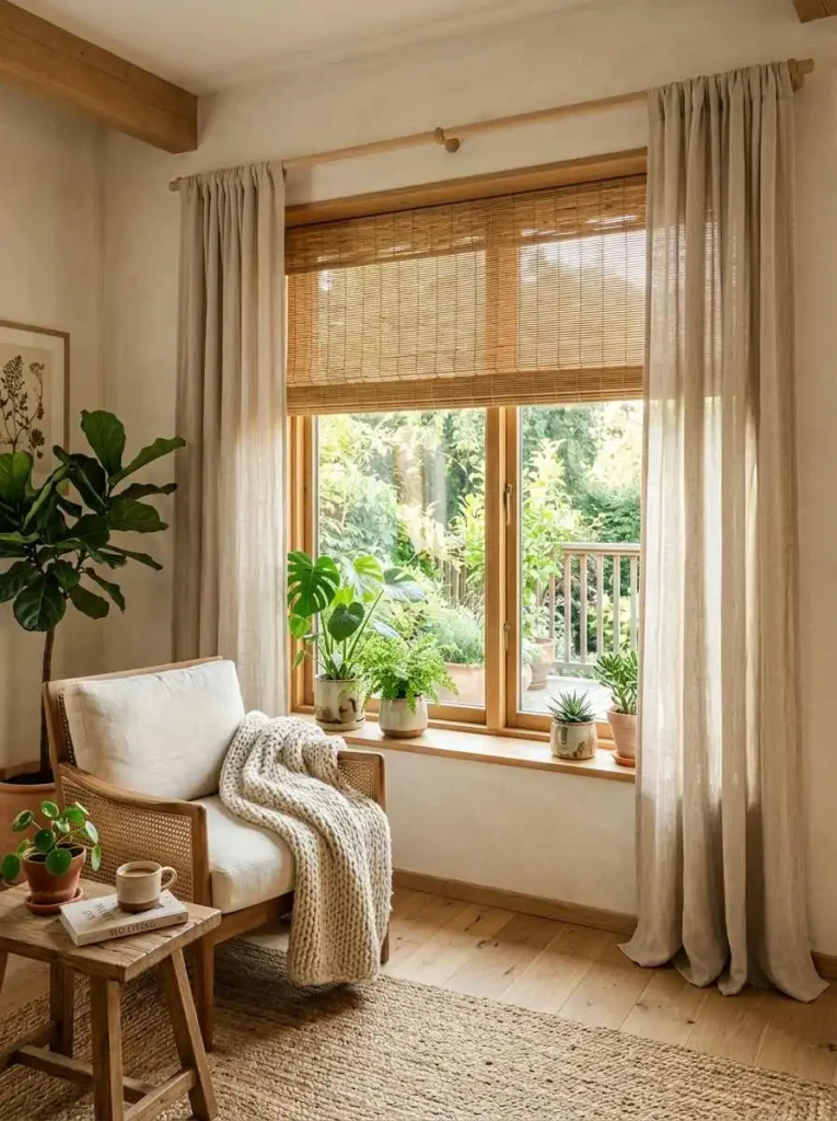 Natural Bamboo Curtain Mix