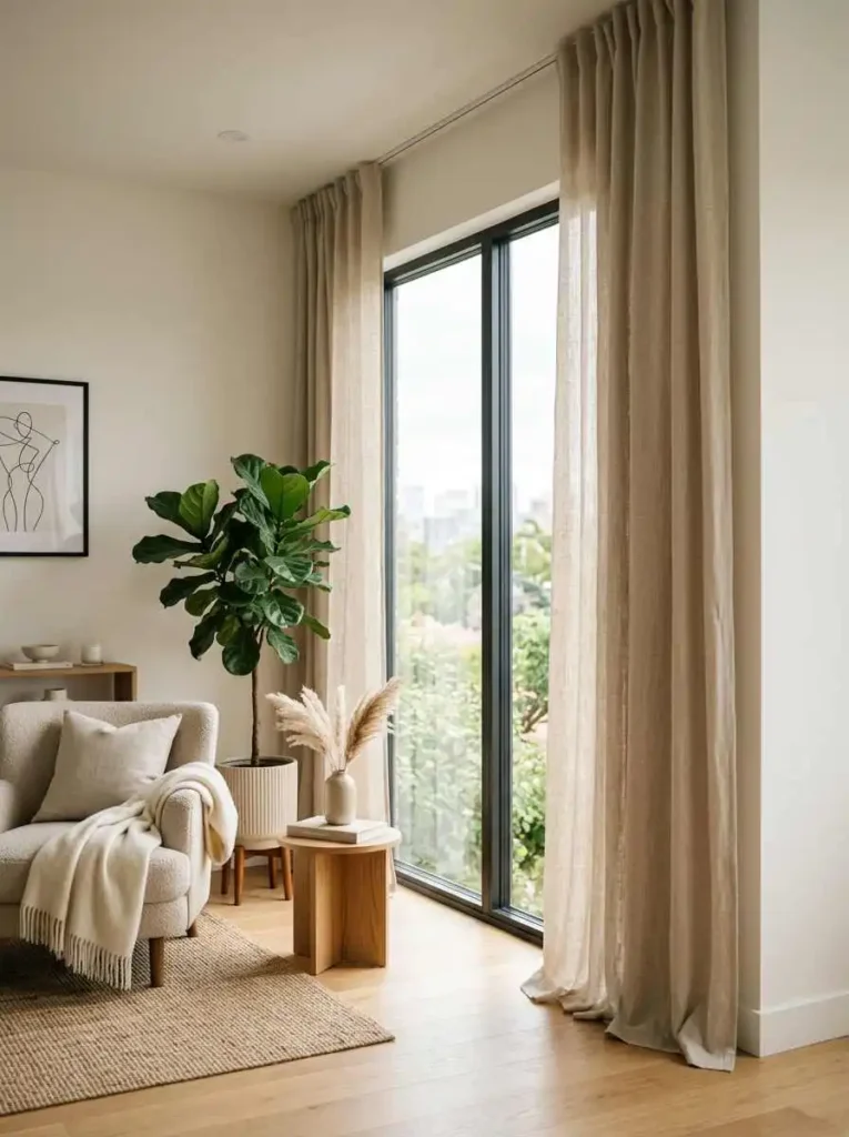 Neutral Tone Curtains for Clean Aesthetic
