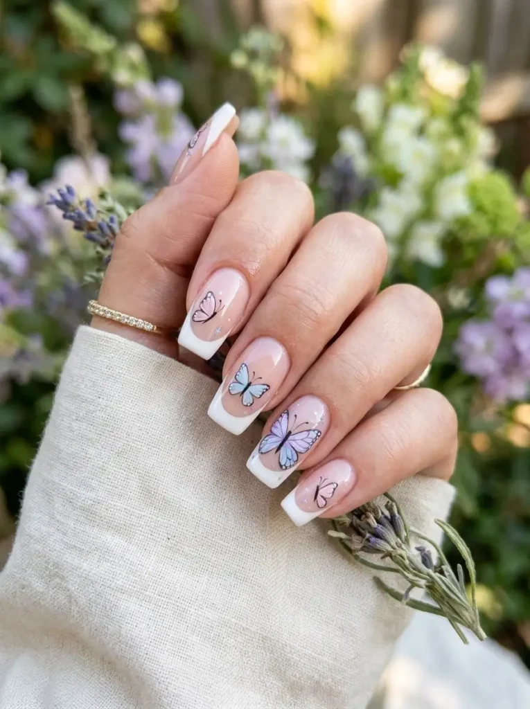PastelButterflyFrenchTips