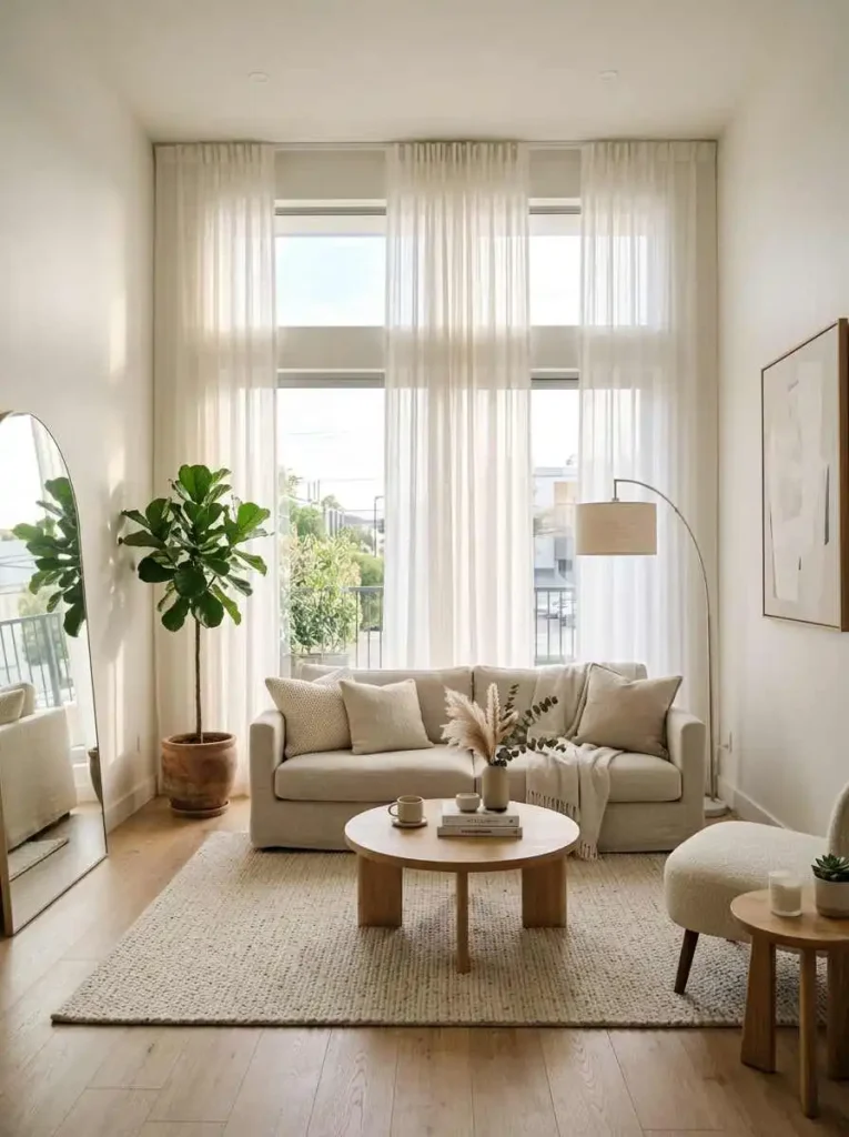Sheer White Curtains for Minimal Look