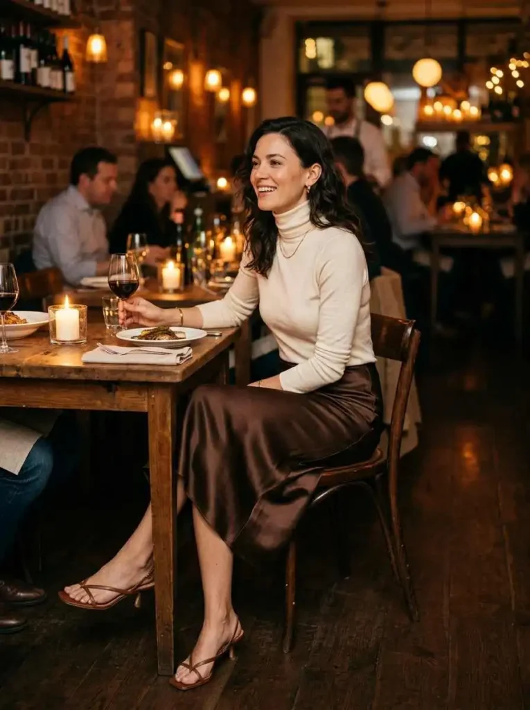 Slip Skirt + Fitted Turtleneck