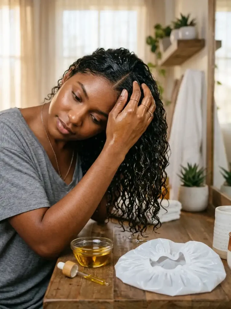 Use a Castor Oil Hair Mask Weekly
