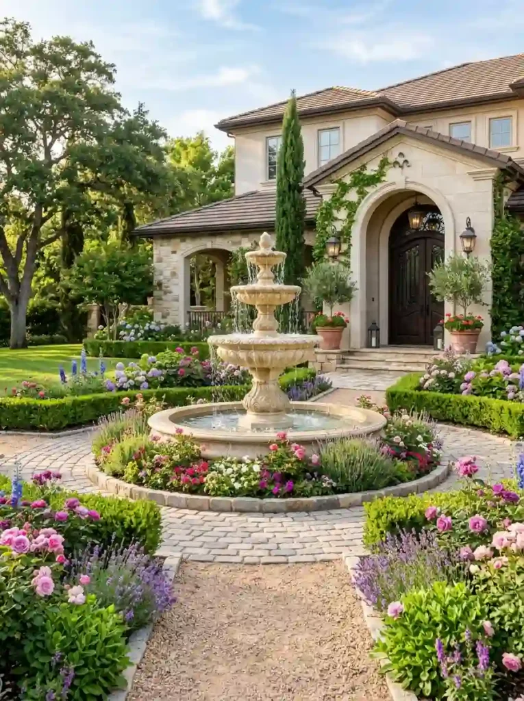 Classic Tiered Fountain Entrance