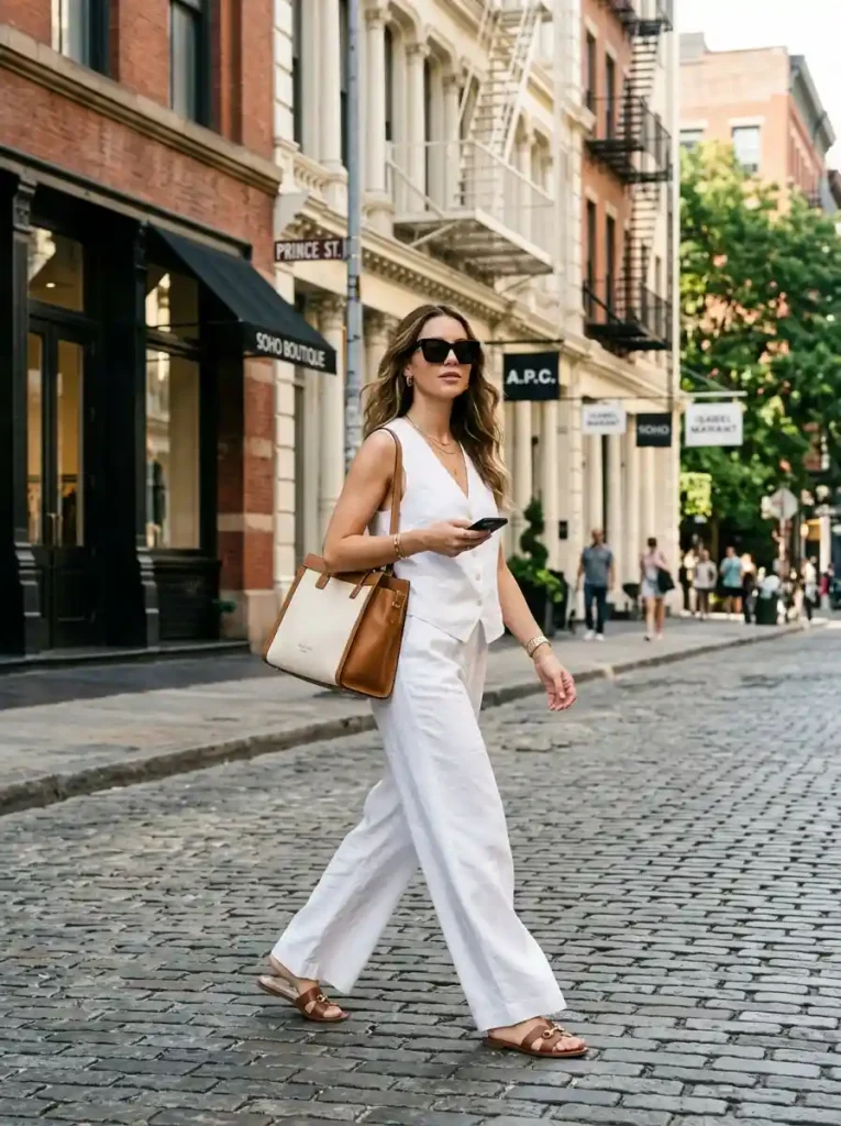 Crisp White Linen Set