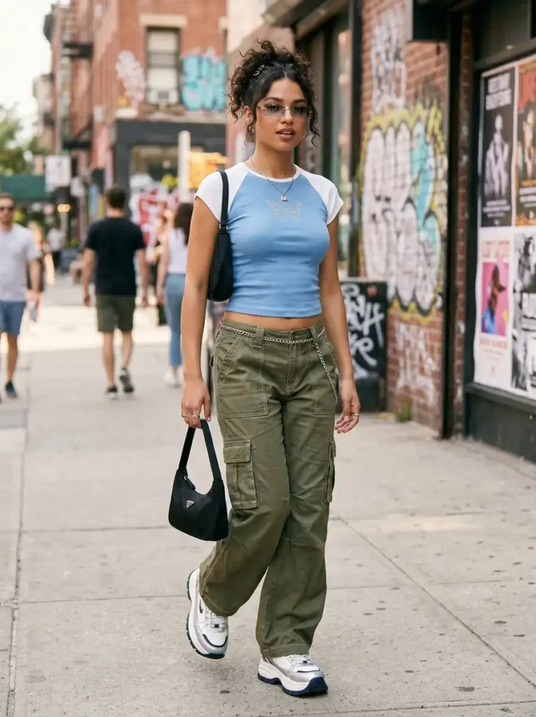 Baby Tee and Low-Rise Cargo Pants