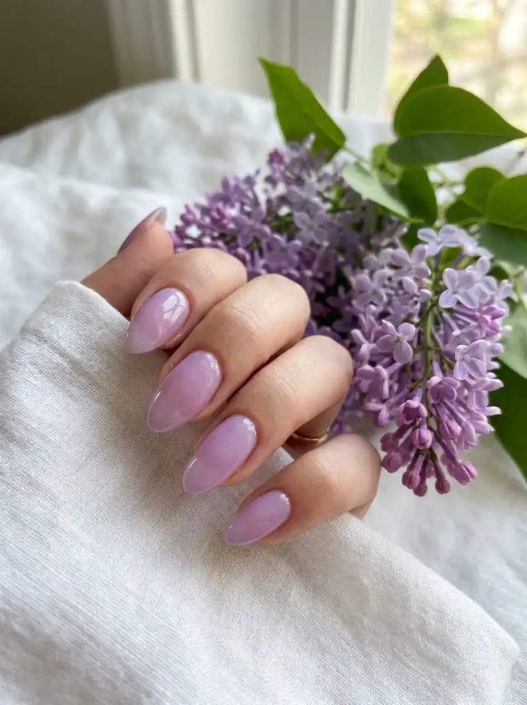 Glazed Lilac Nails
