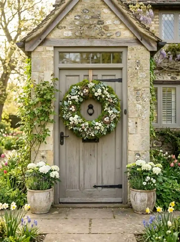 Moss-Covered Easter Wreath